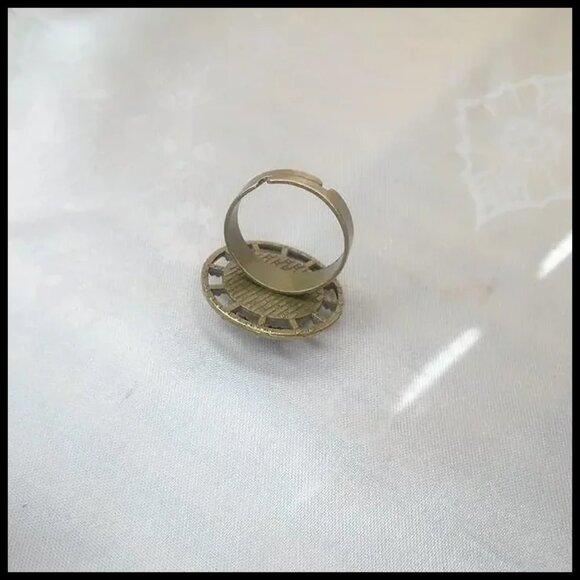 Rainbow Ring, Vintage Glass Stone - Special One of a Kind - Picture 5 of 12